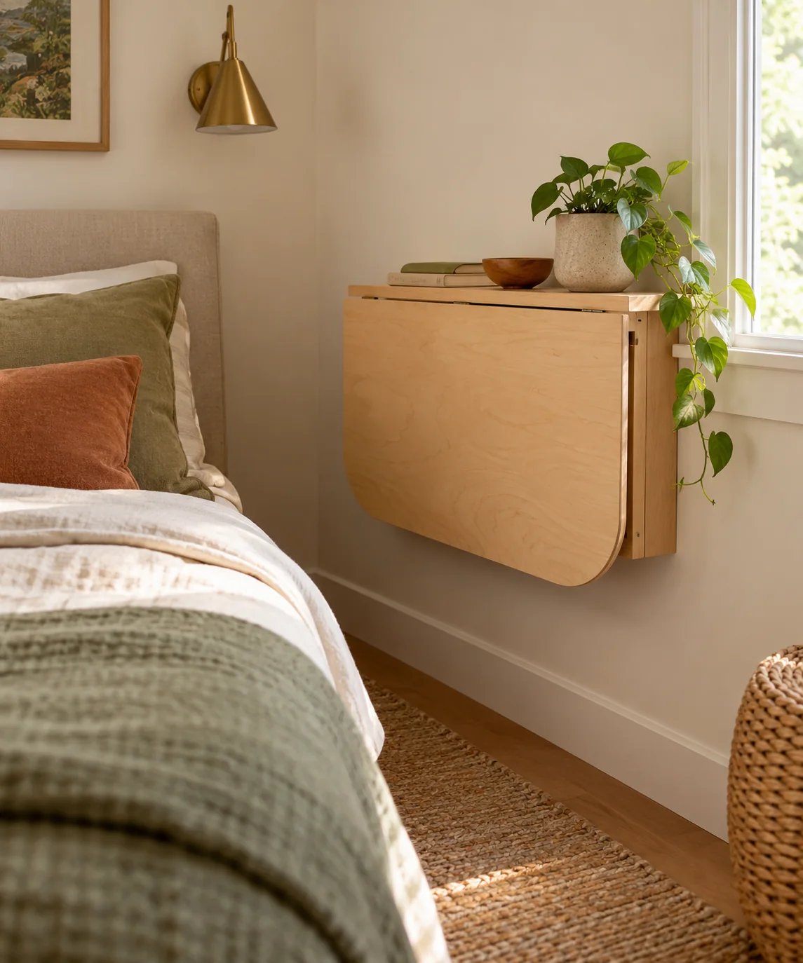 AI-generated editorial image inspired by small bedroom layouts