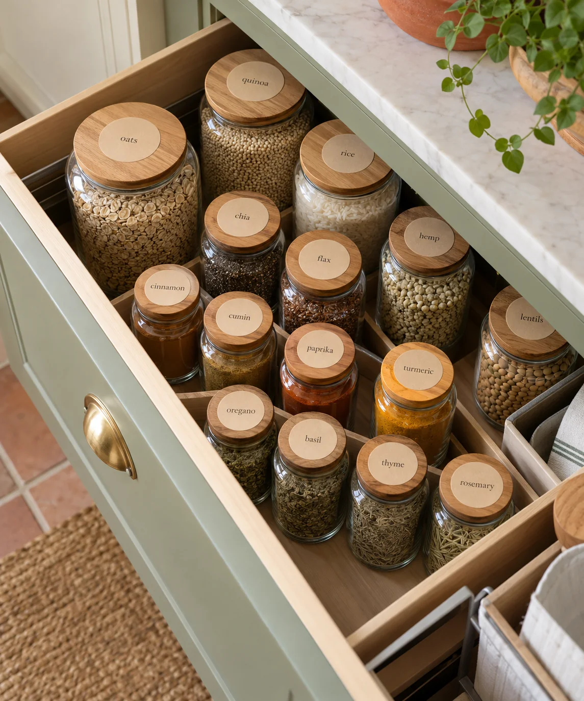 AI-generated editorial image inspired by pantry organization
