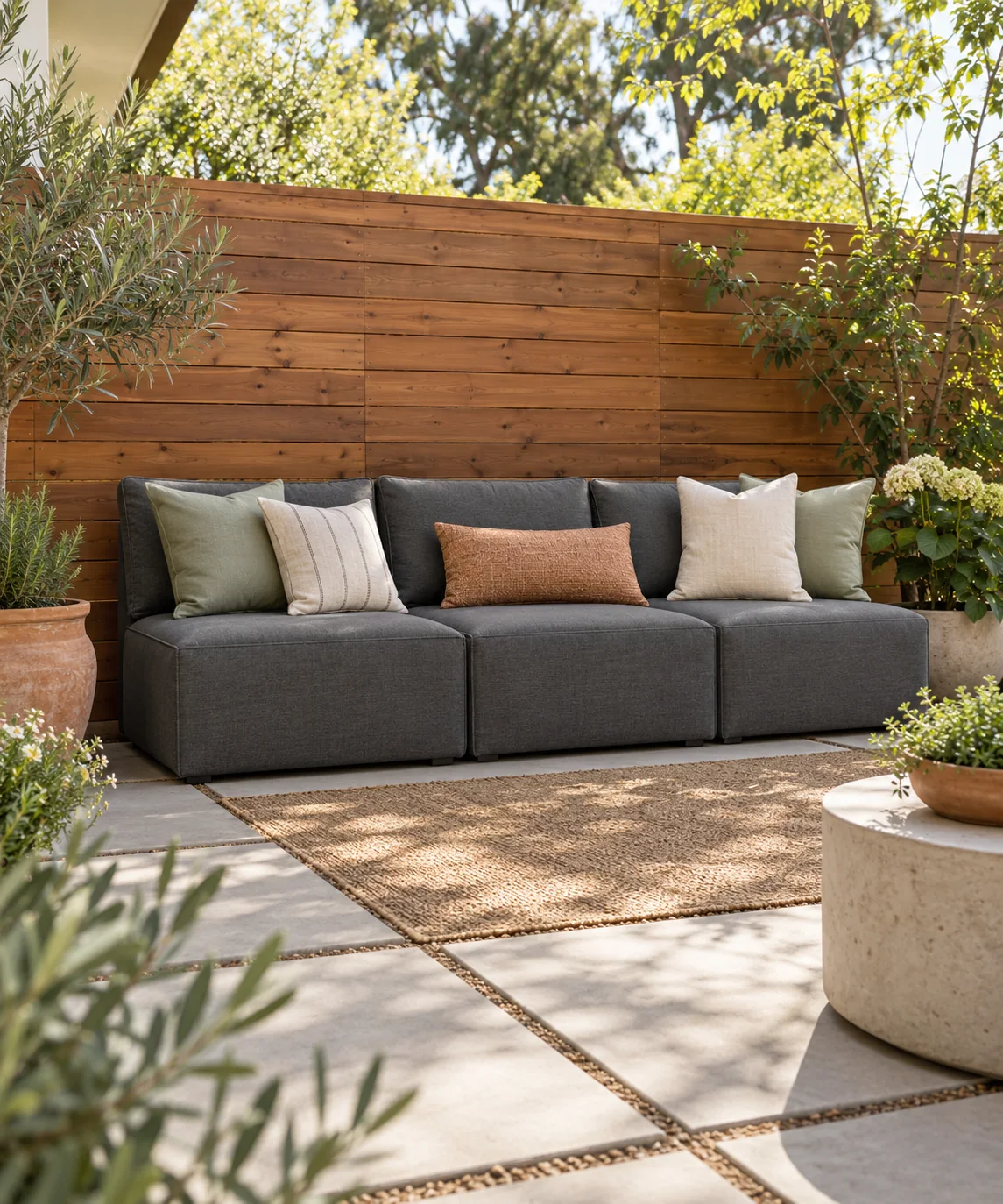 AI-generated editorial image inspired by patio seating ideas