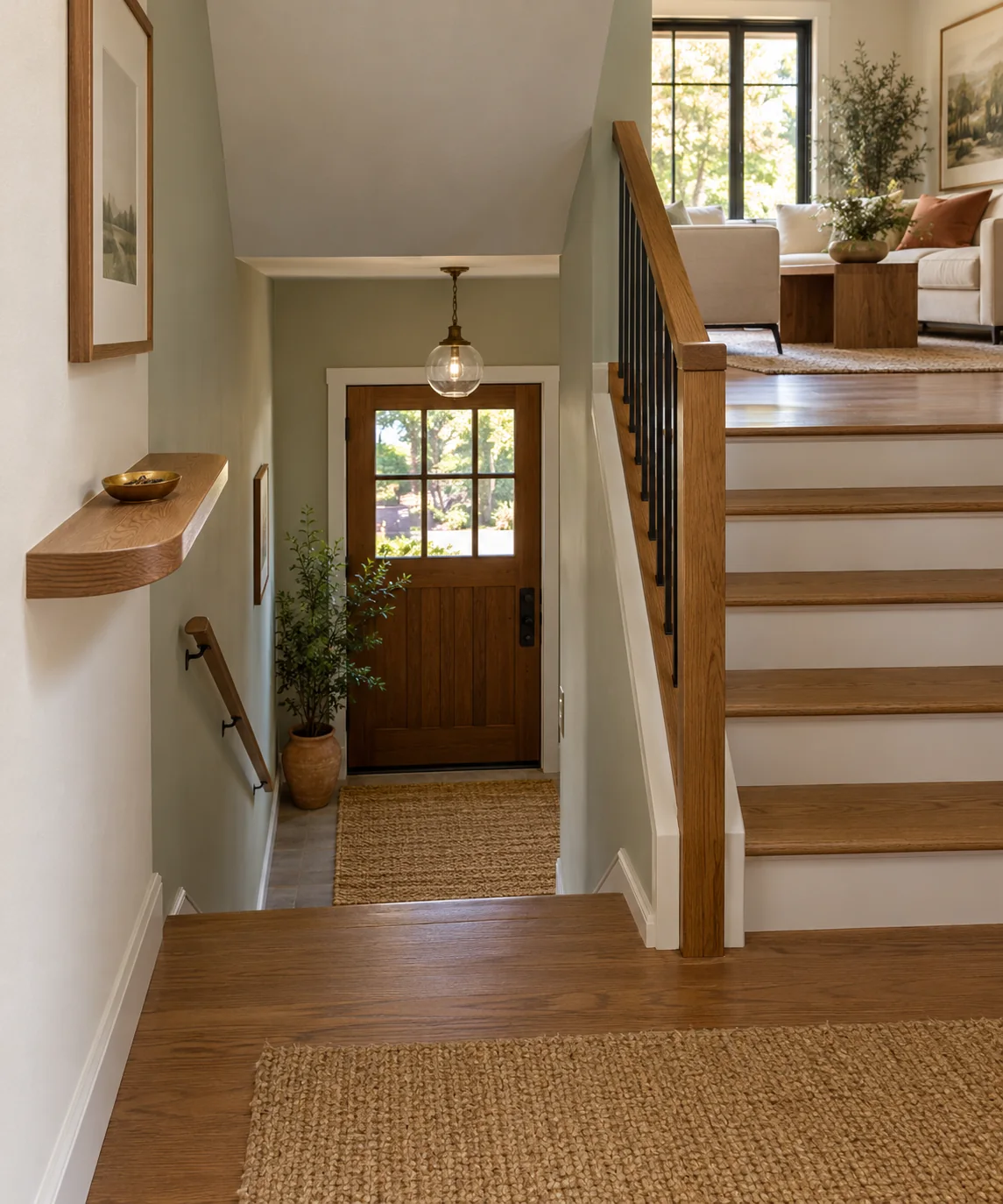 AI-generated editorial image inspired by entryway organization