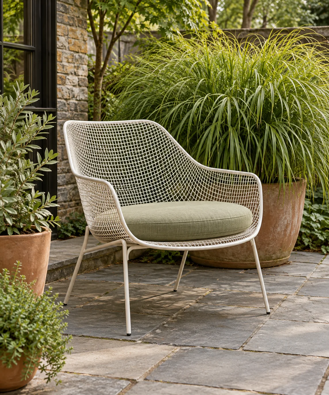 AI-generated editorial image inspired by patio seating ideas