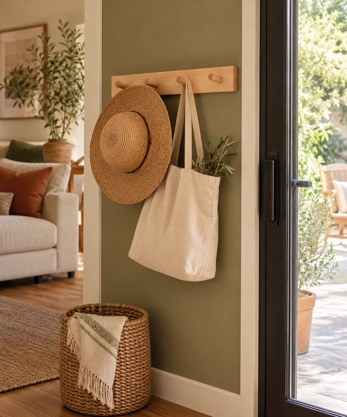 AI-generated editorial image inspired by warm neutral living rooms