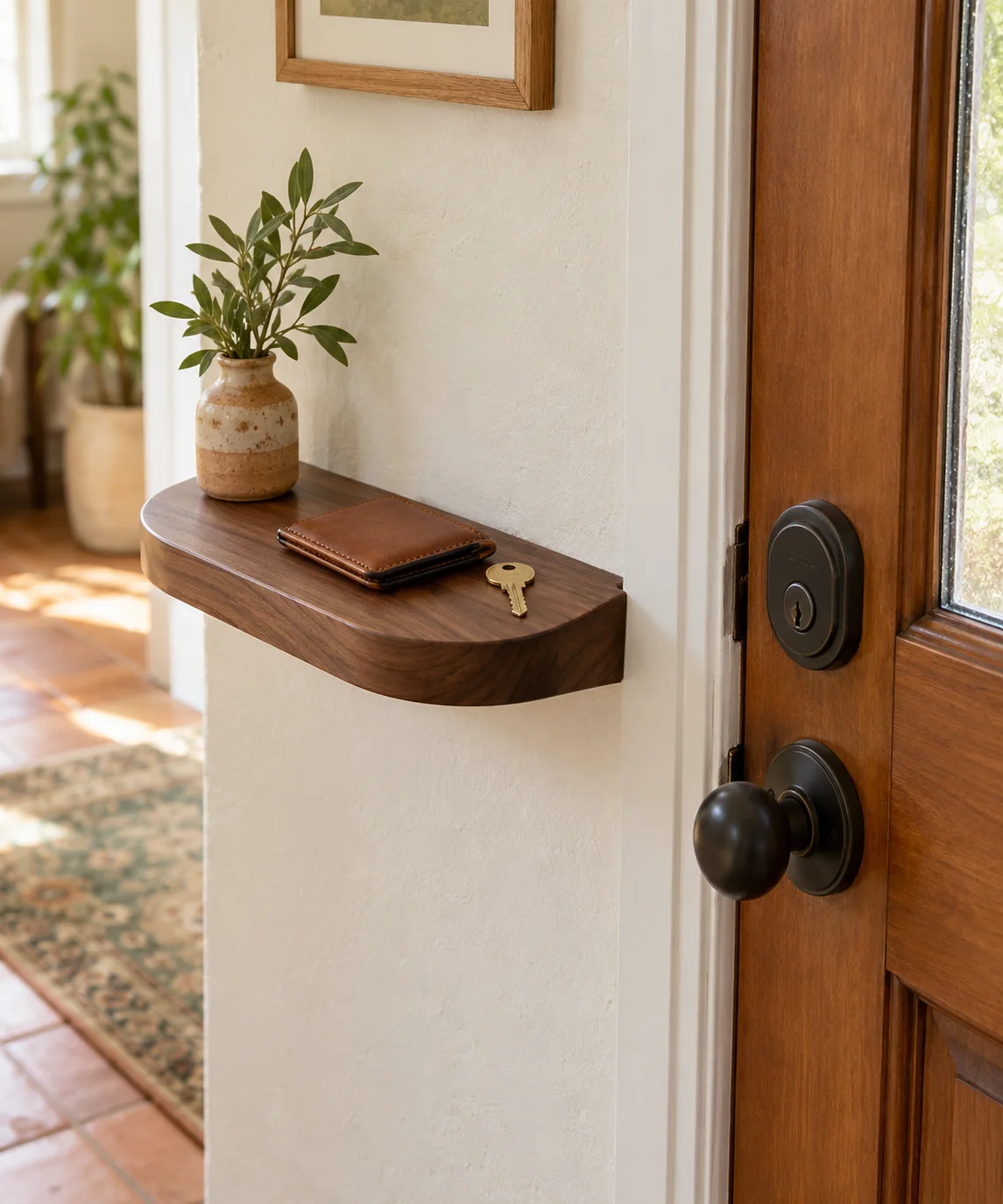 AI-generated editorial image inspired by entryway organization