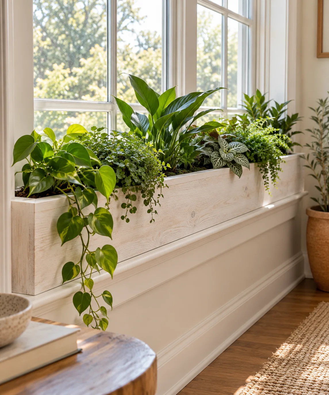 AI-generated editorial image inspired by indoor plant styling