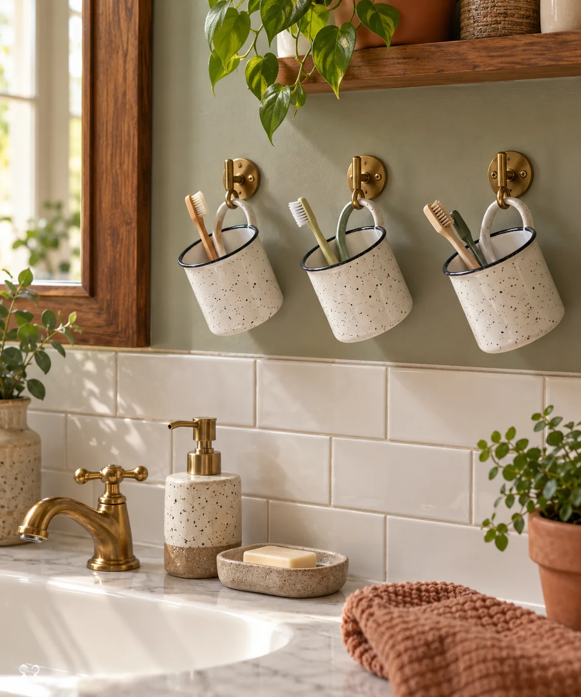 AI-generated editorial image inspired by small bathroom storage