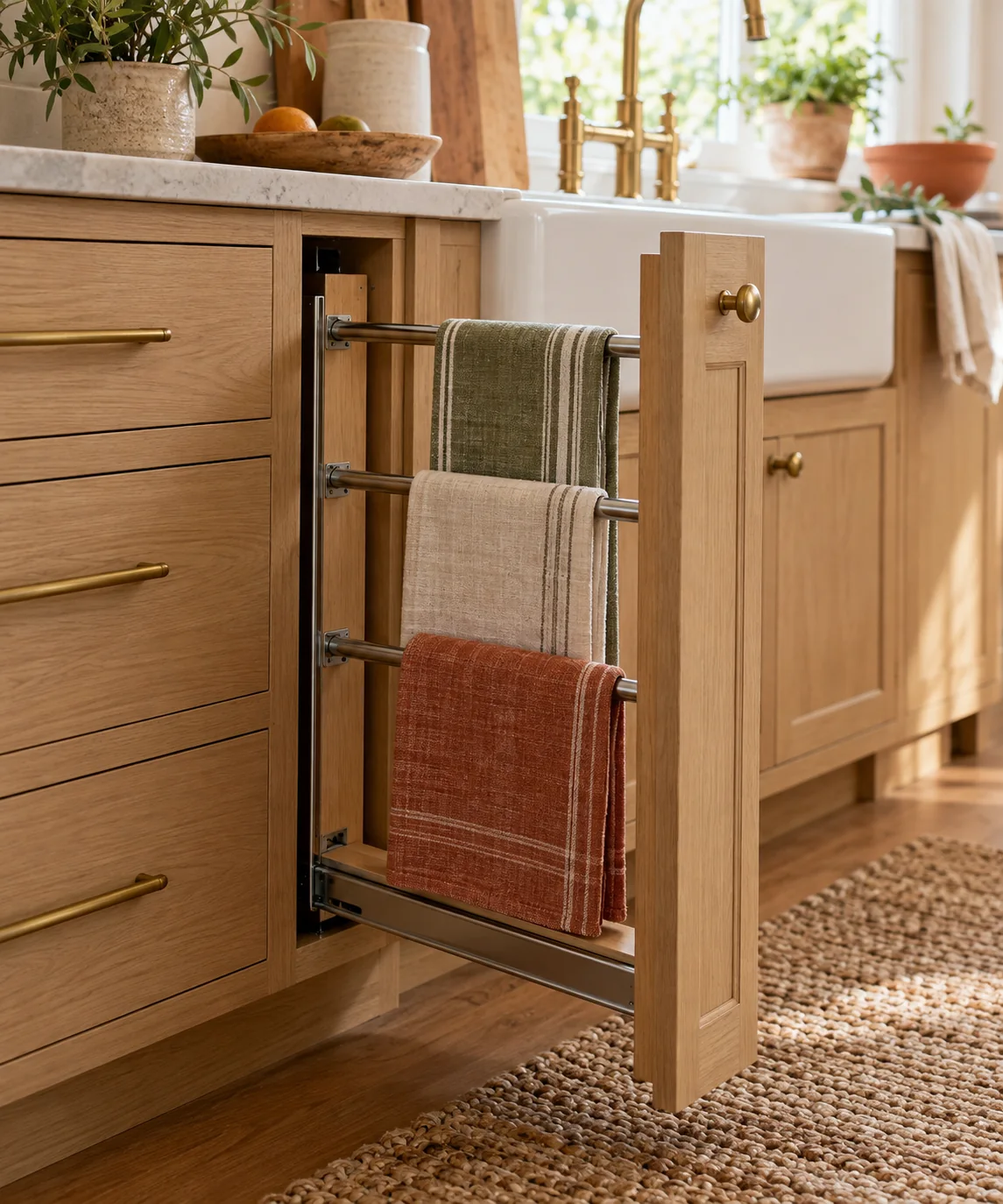 AI-generated editorial image inspired by small kitchen organization