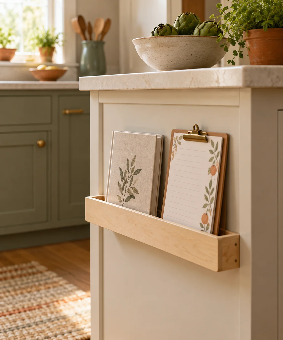 AI-generated editorial image inspired by small kitchen organization