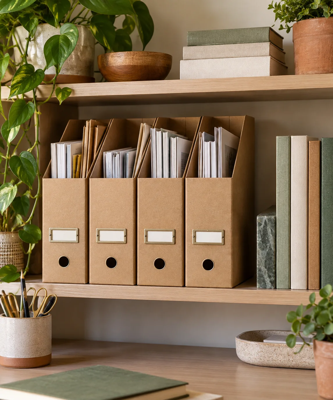 AI-generated editorial image inspired by bookshelf styling
