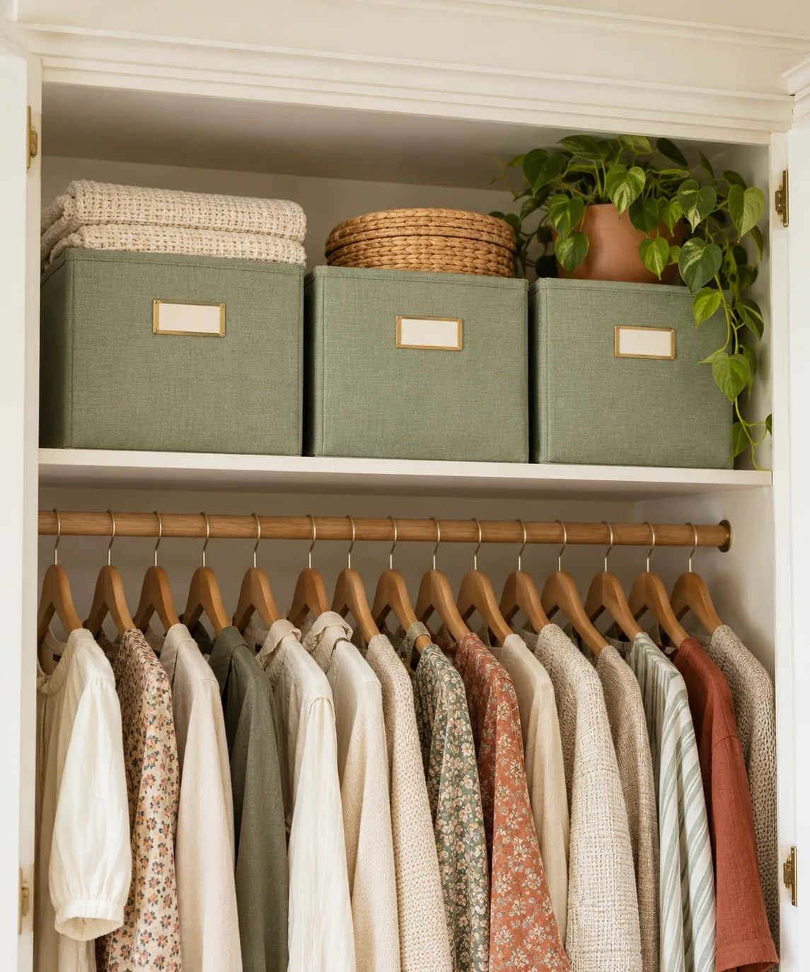 AI-generated editorial image inspired by sage and cream interiors