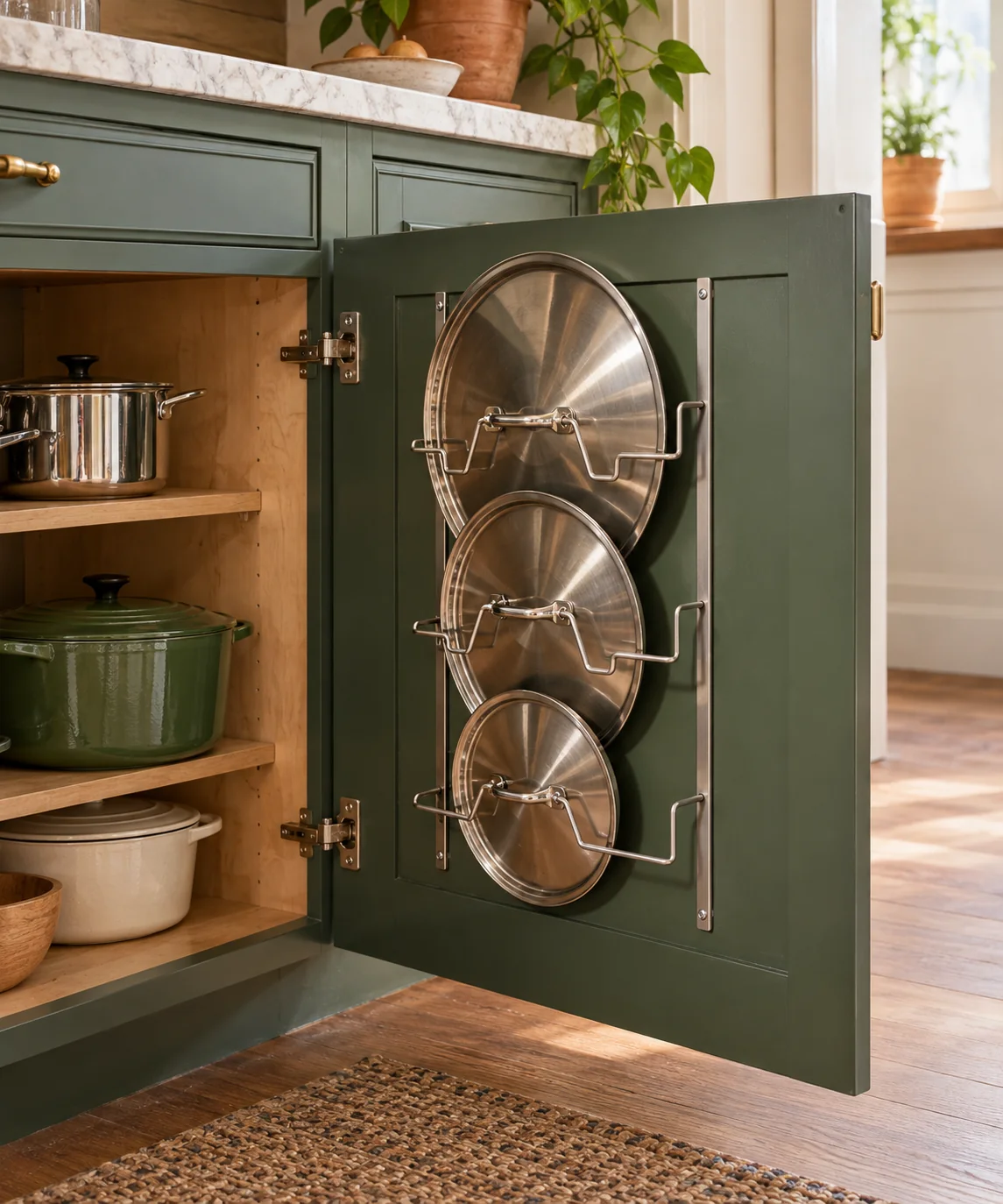 AI-generated editorial image inspired by small kitchen organization