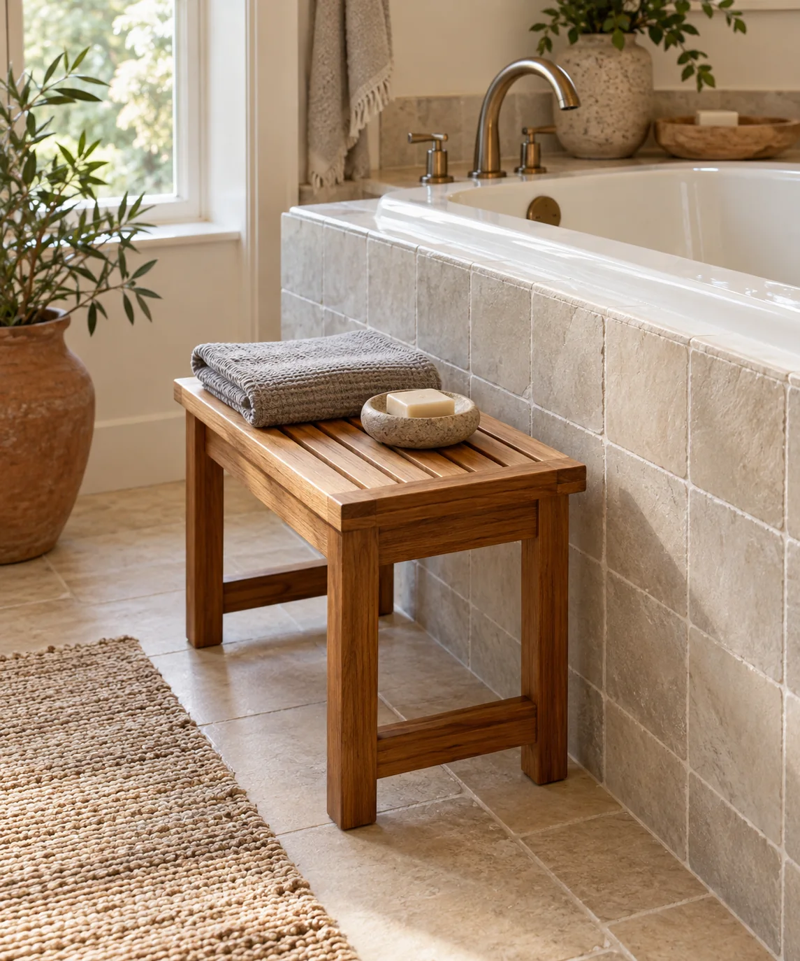 AI-generated editorial image inspired by small bathroom storage
