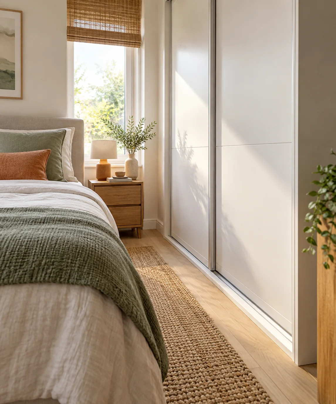 AI-generated editorial image inspired by small bedroom layouts