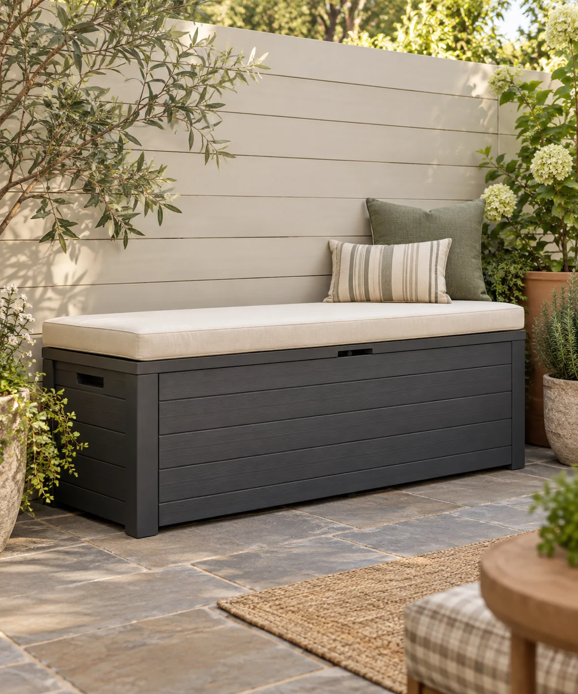 AI-generated editorial image inspired by patio seating ideas