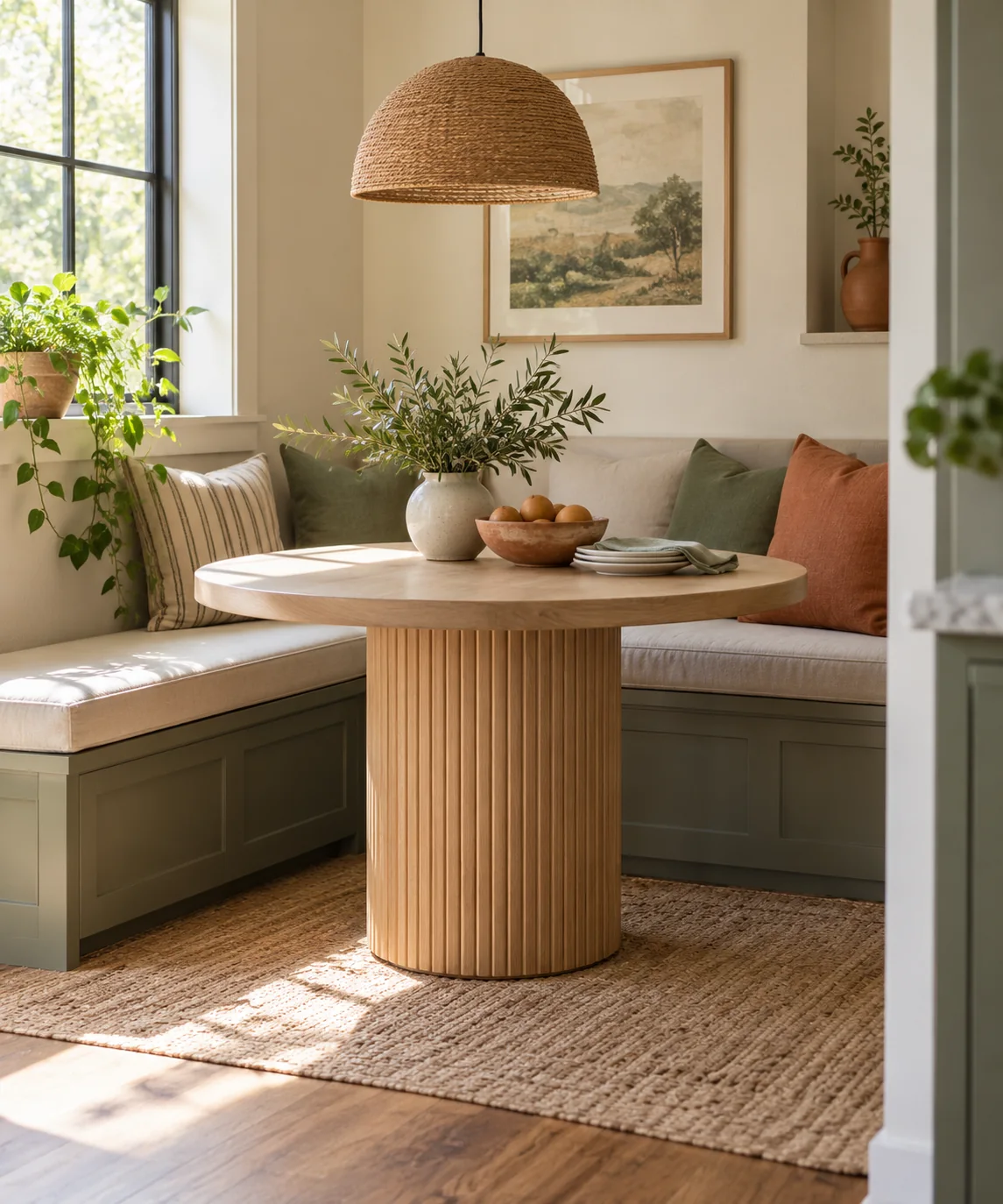 AI-generated editorial image inspired by dining nooks