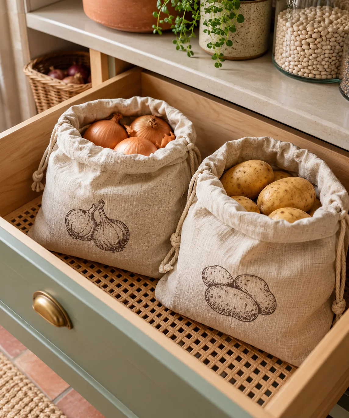 AI-generated editorial image inspired by pantry organization