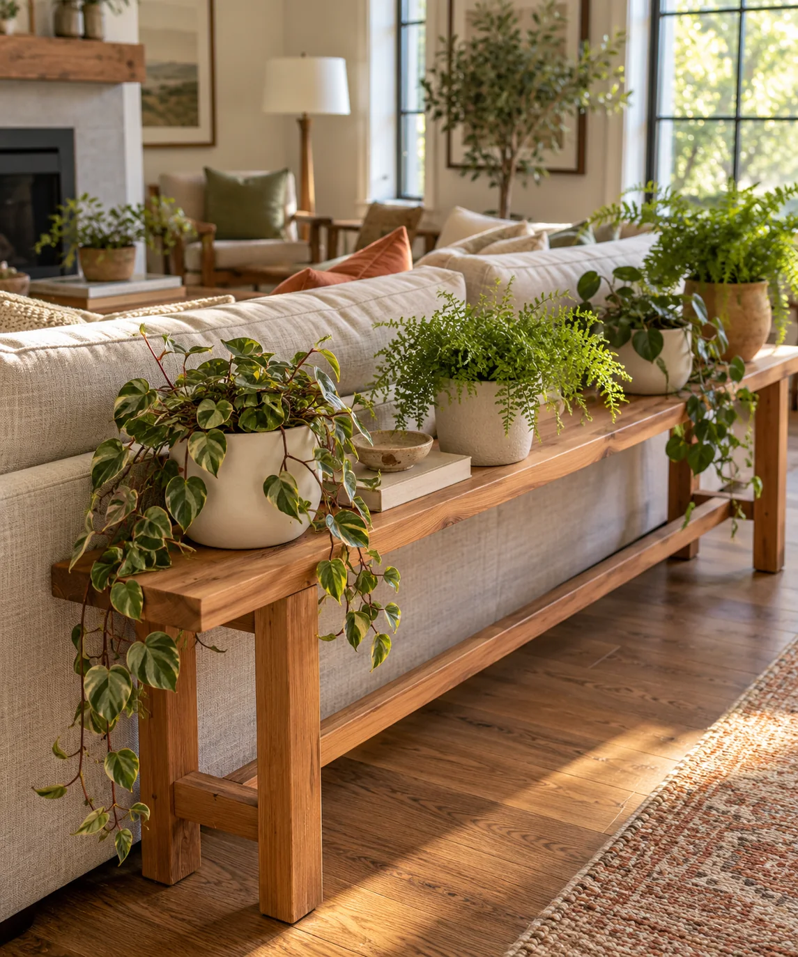 AI-generated editorial image inspired by warm neutral living rooms