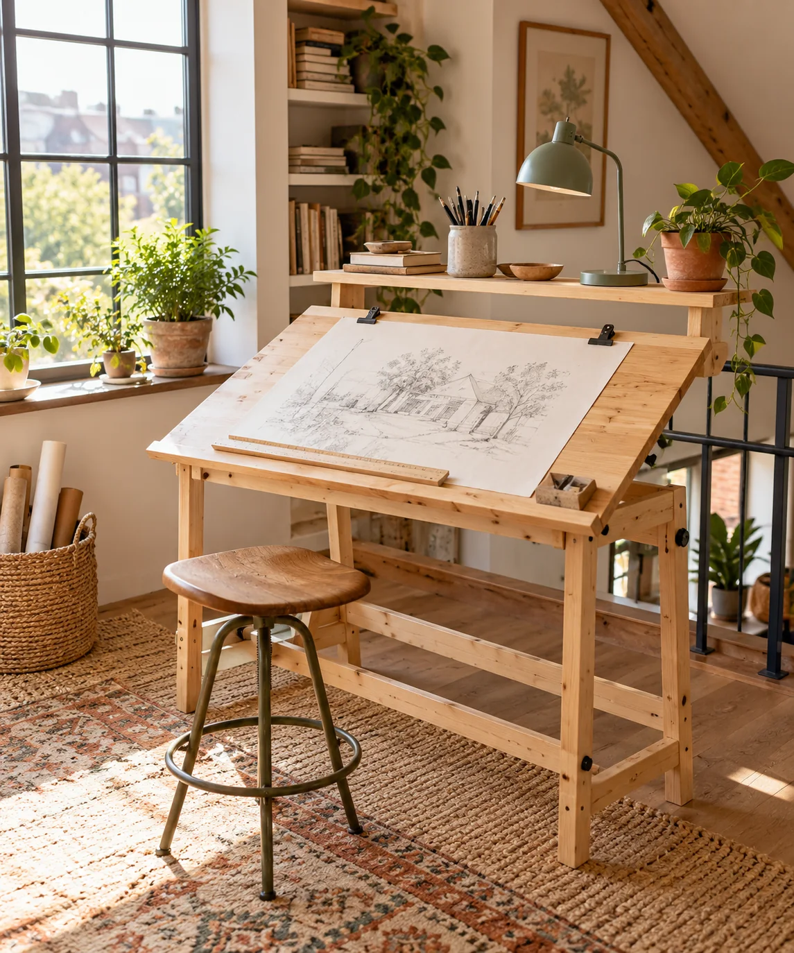 AI-generated editorial image inspired by compact home offices