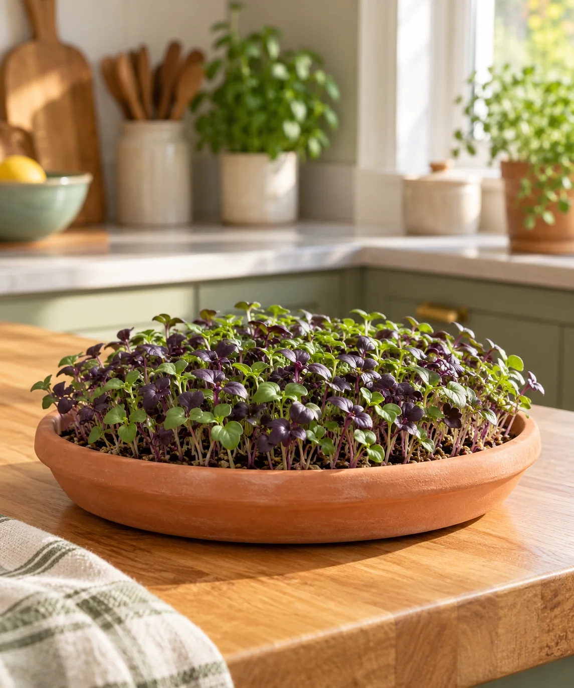 AI-generated editorial image inspired by kitchen herb gardens