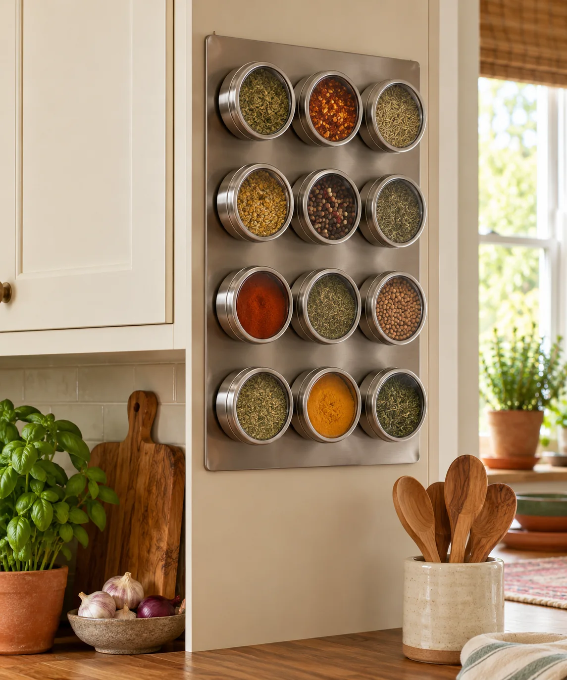 AI-generated editorial image inspired by small kitchen organization
