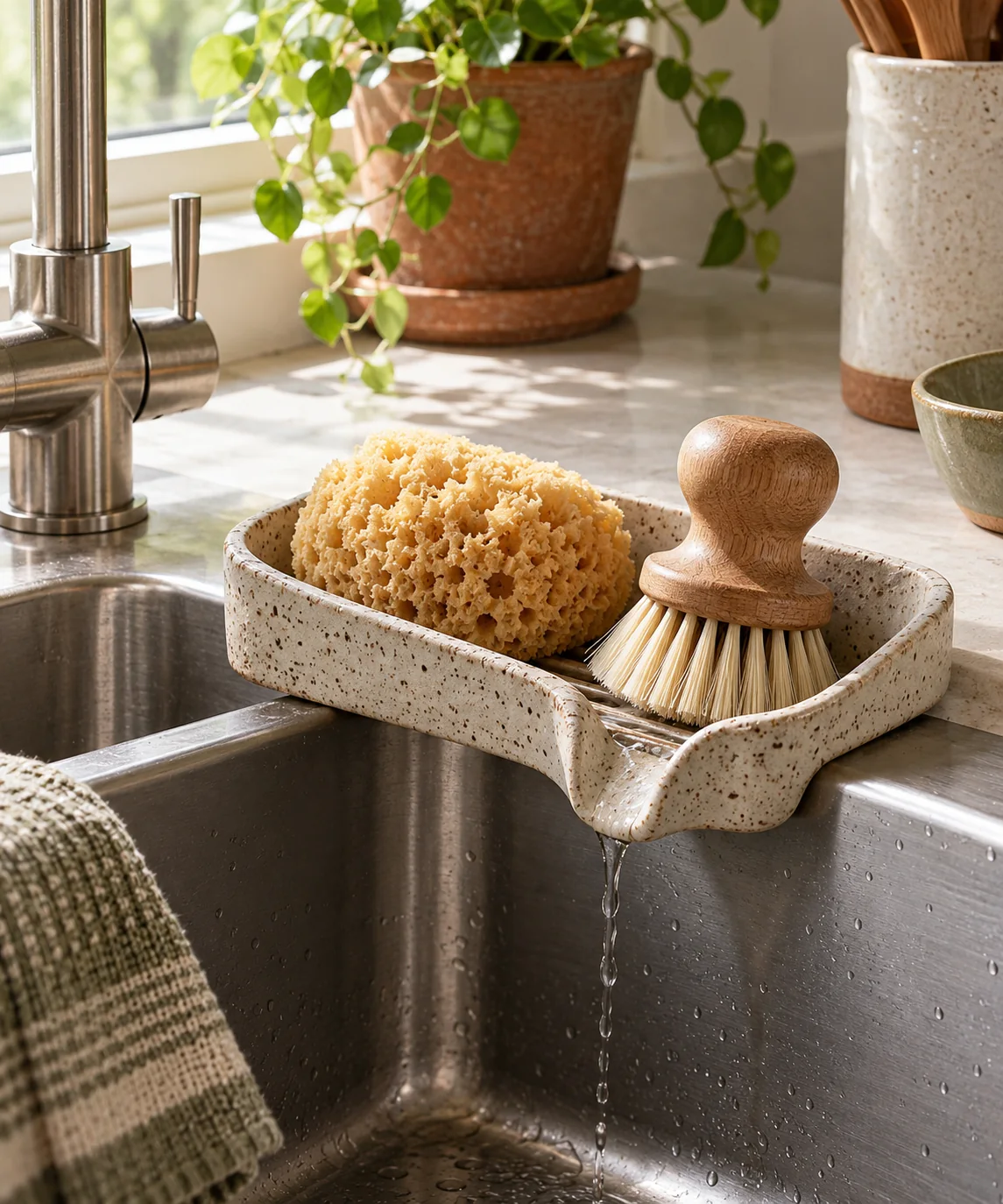 AI-generated editorial image inspired by small kitchen organization