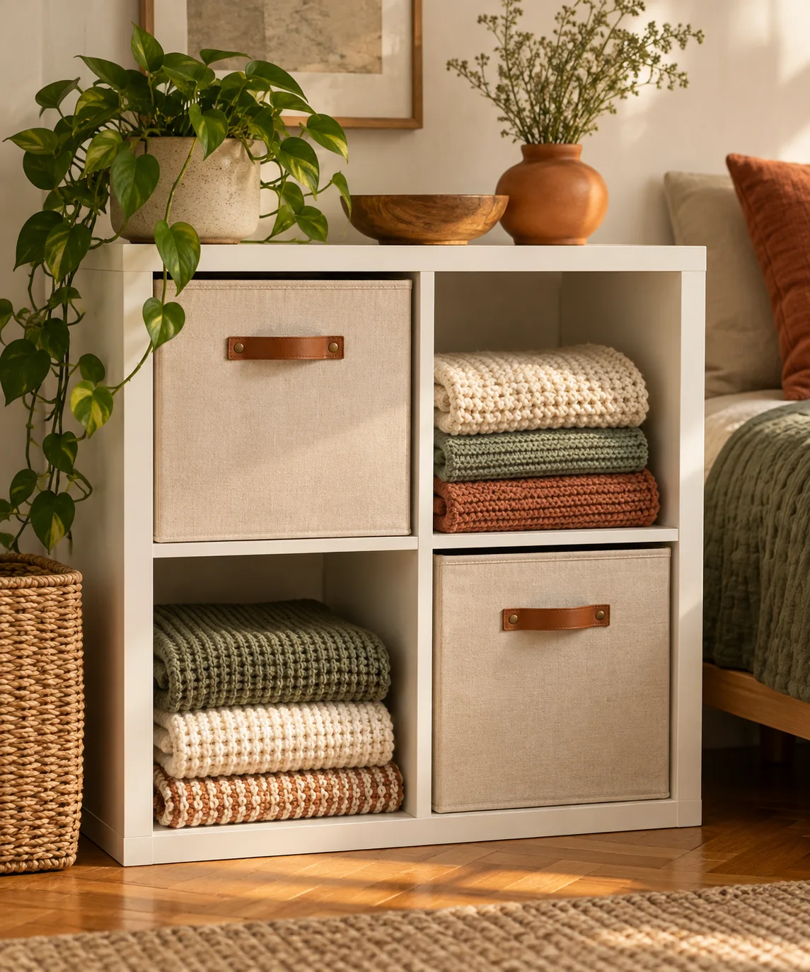 AI-generated editorial image inspired by rental-friendly decor