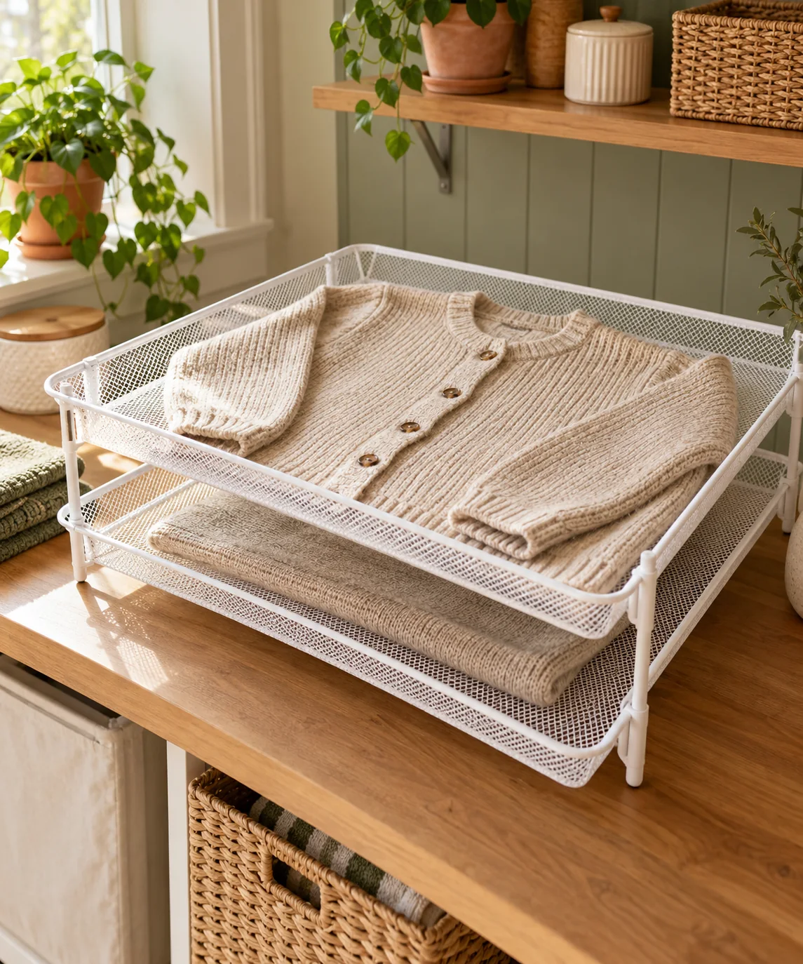 AI-generated editorial image inspired by laundry space organization