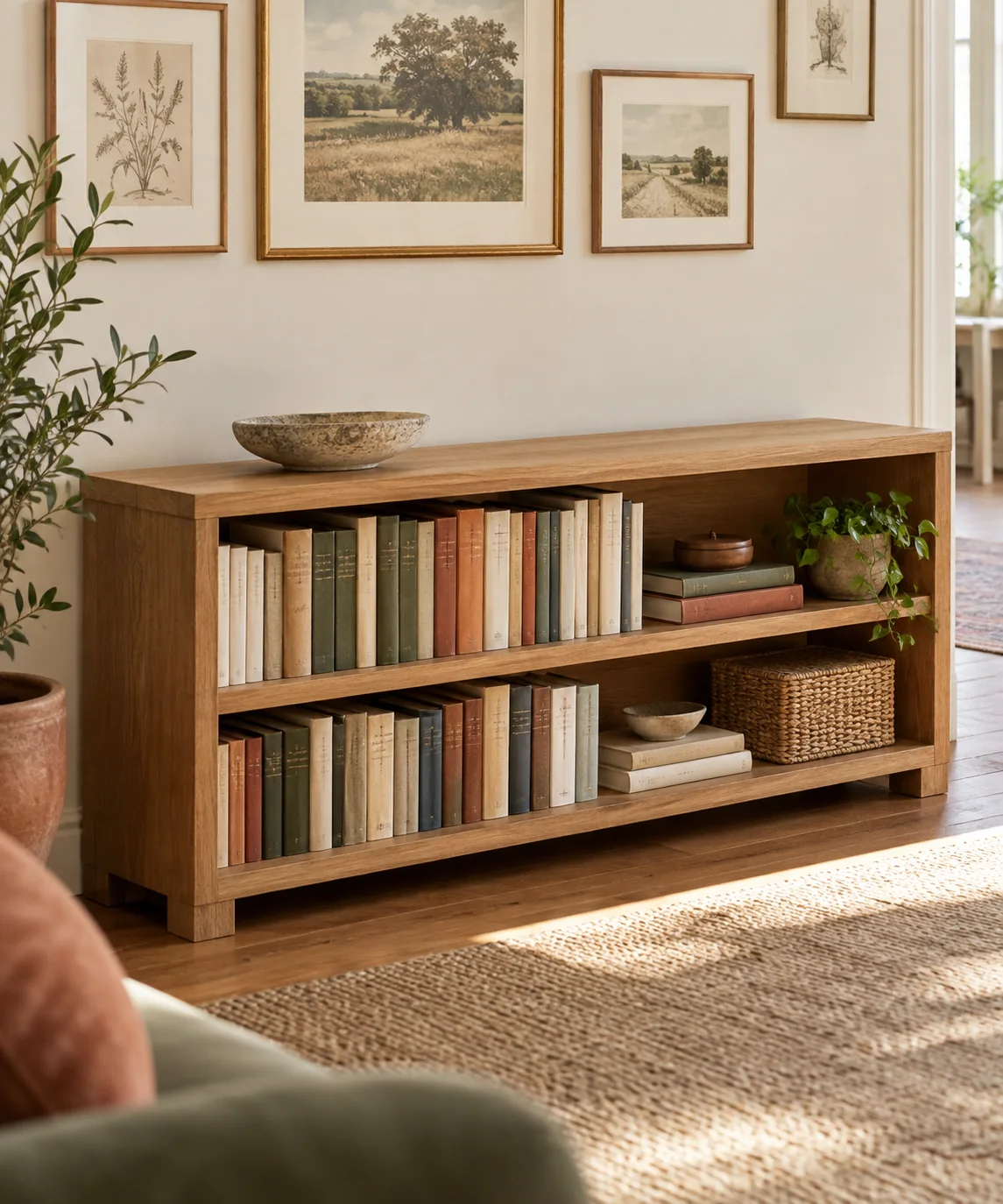 AI-generated editorial image inspired by bookshelf styling