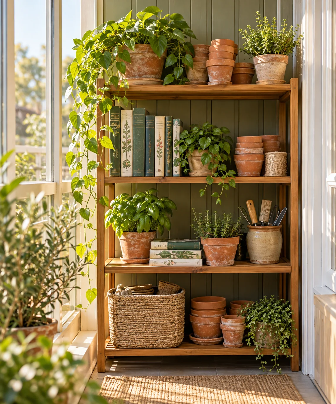 AI-generated editorial image inspired by bookshelf styling