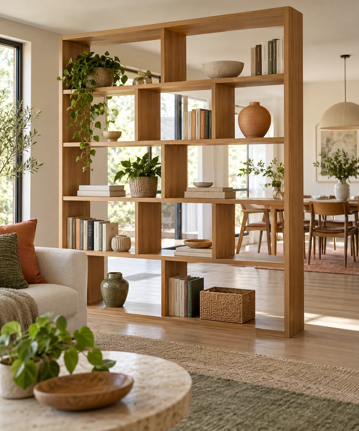 AI-generated editorial image inspired by bookshelf styling