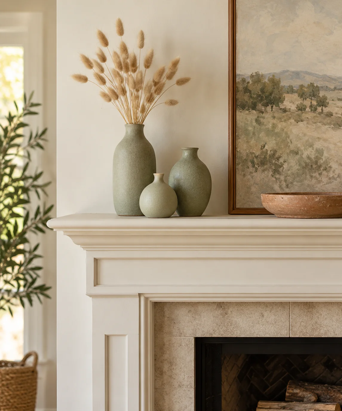AI-generated editorial image inspired by sage and cream interiors