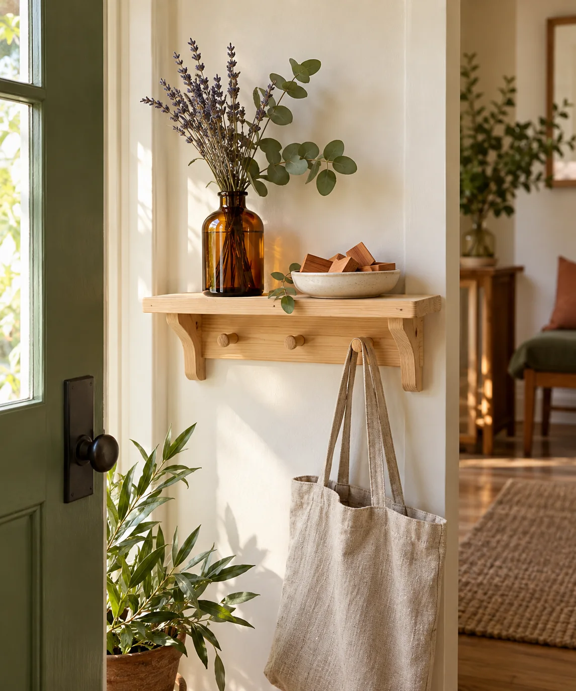 AI-generated editorial image inspired by entryway organization