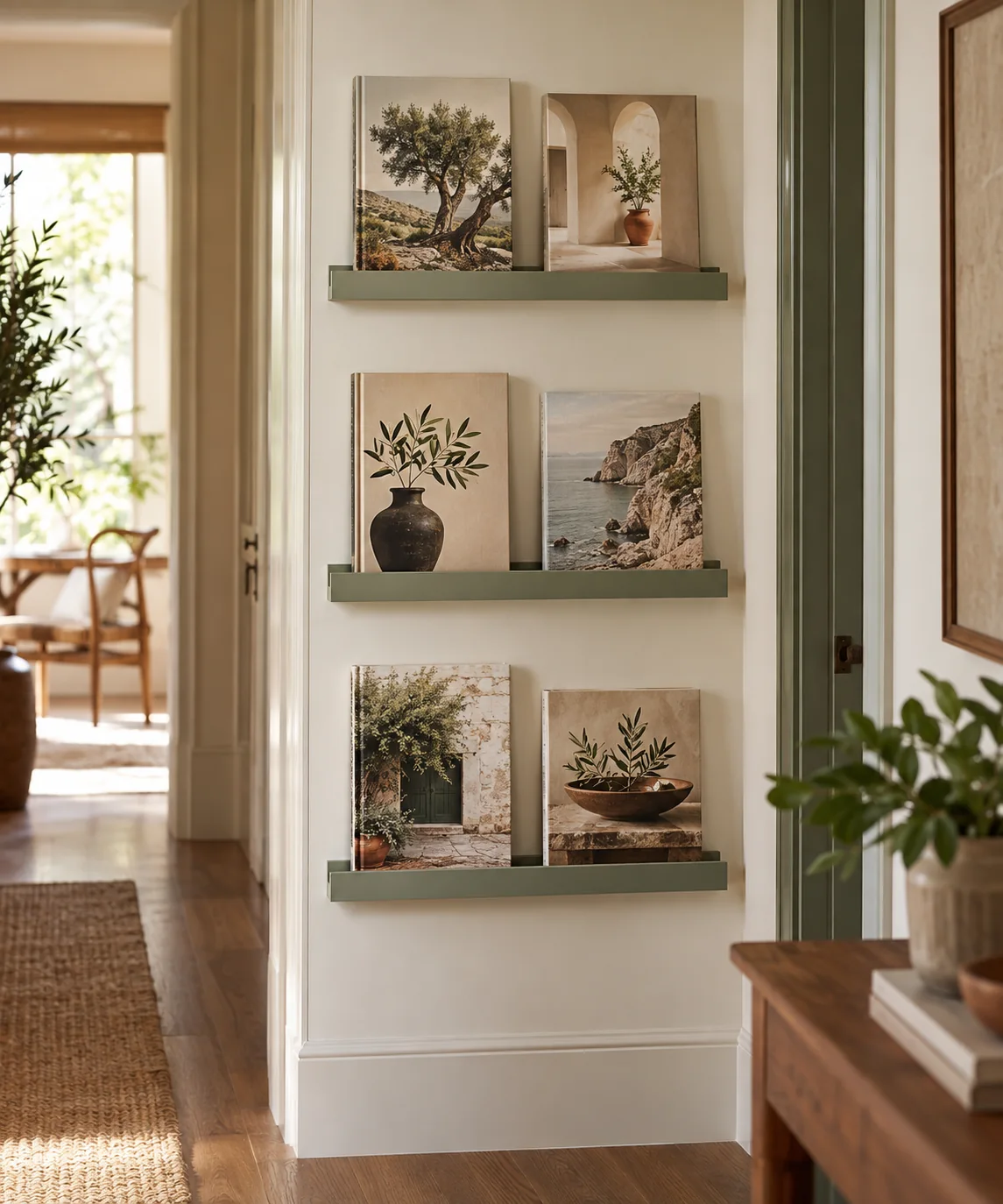AI-generated editorial image inspired by bookshelf styling