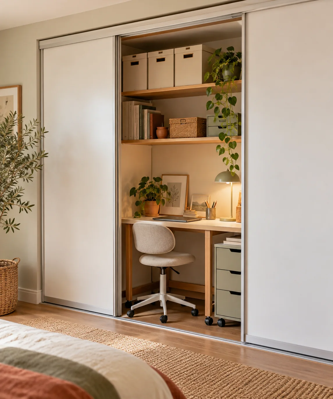 AI-generated editorial image inspired by compact home offices