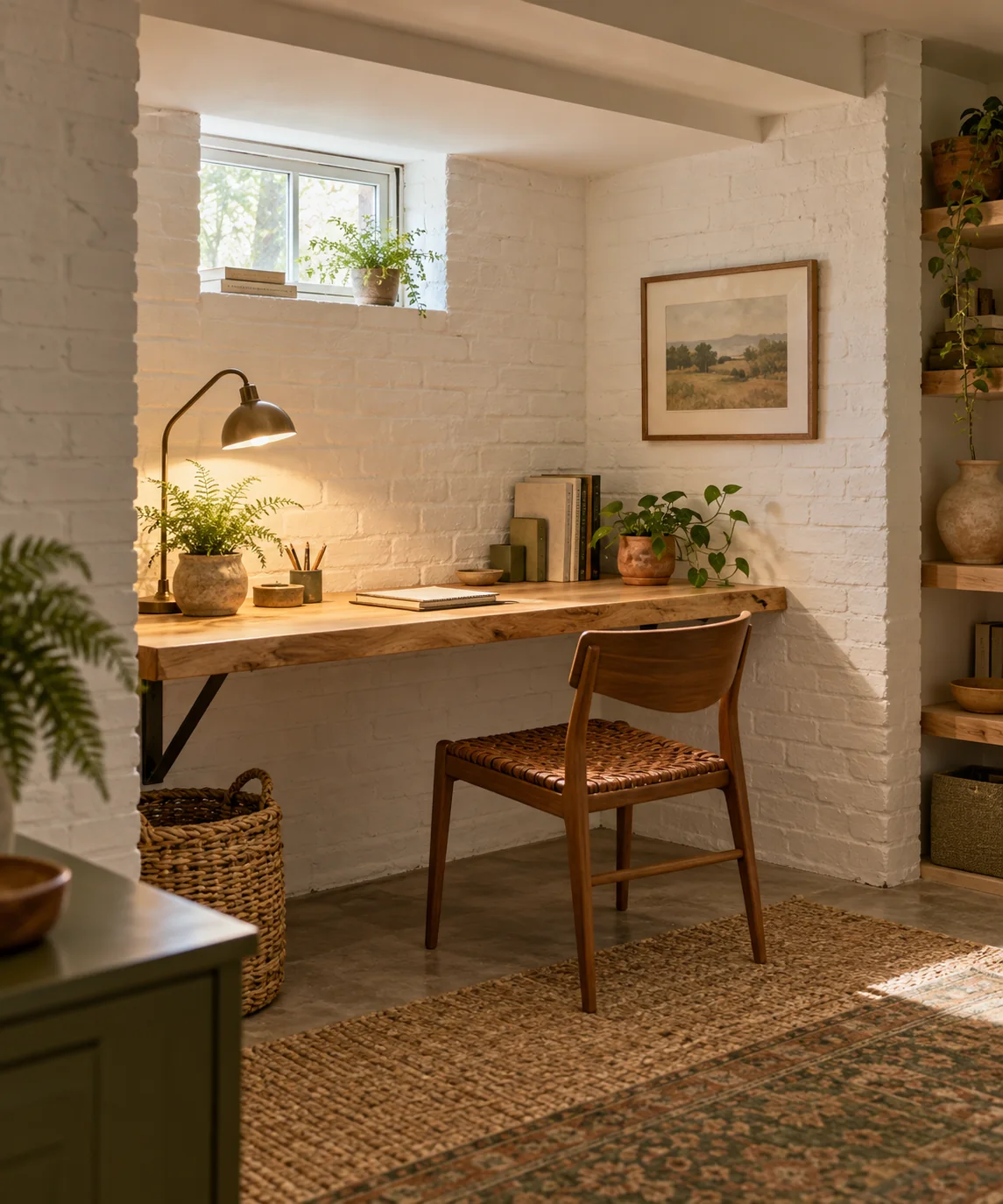 AI-generated editorial image inspired by compact home offices