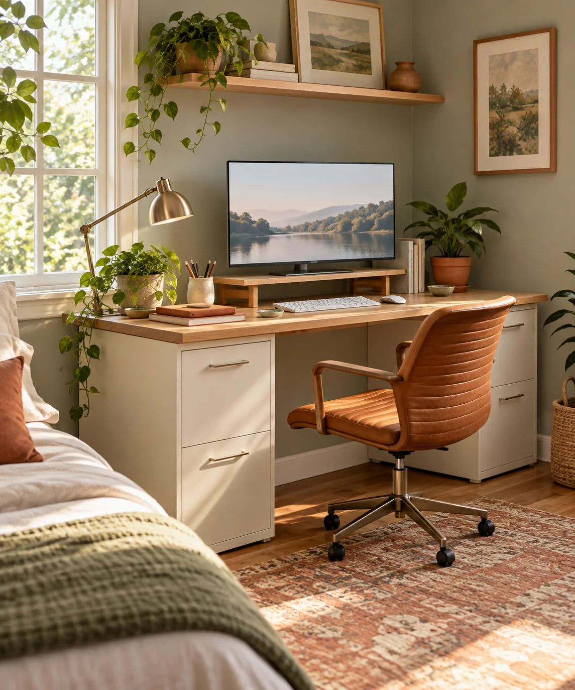 AI-generated editorial image inspired by compact home offices