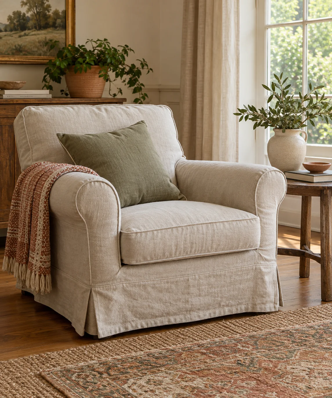 AI-generated editorial image inspired by rental-friendly decor