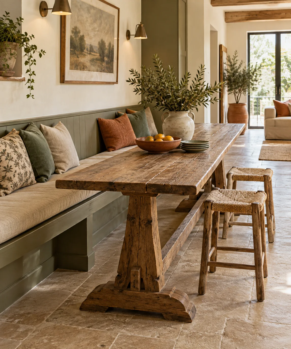 AI-generated editorial image inspired by dining nooks