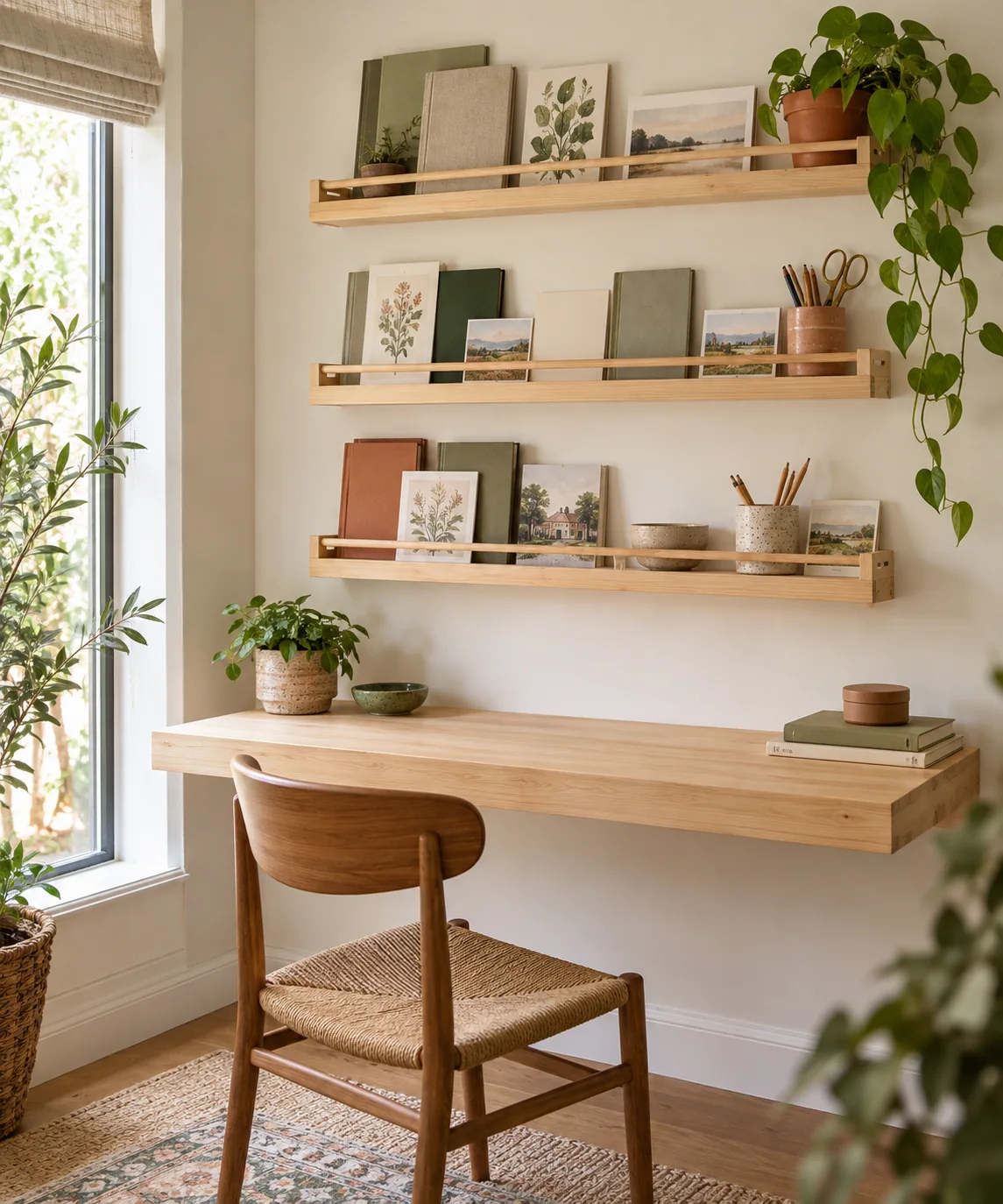 AI-generated editorial image inspired by compact home offices