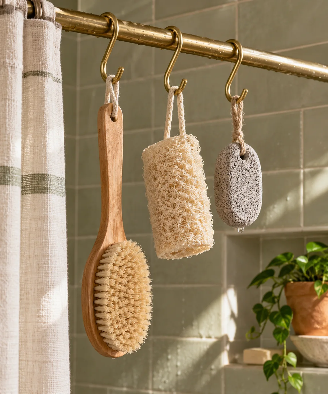 AI-generated editorial image inspired by small bathroom storage