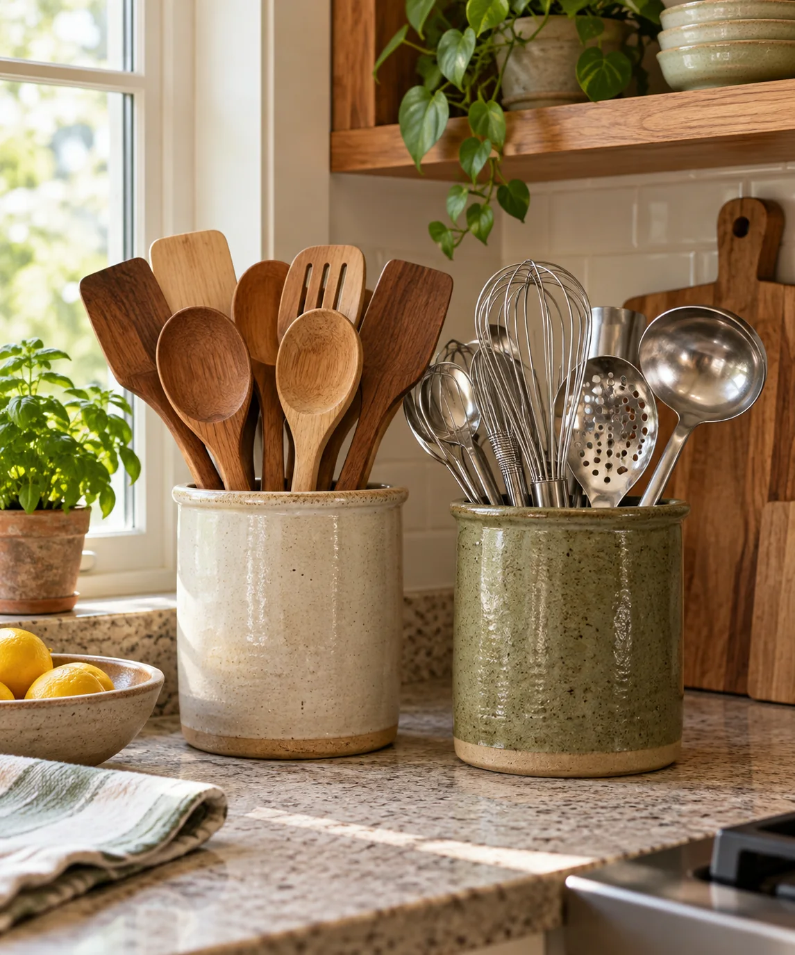AI-generated editorial image inspired by small kitchen organization