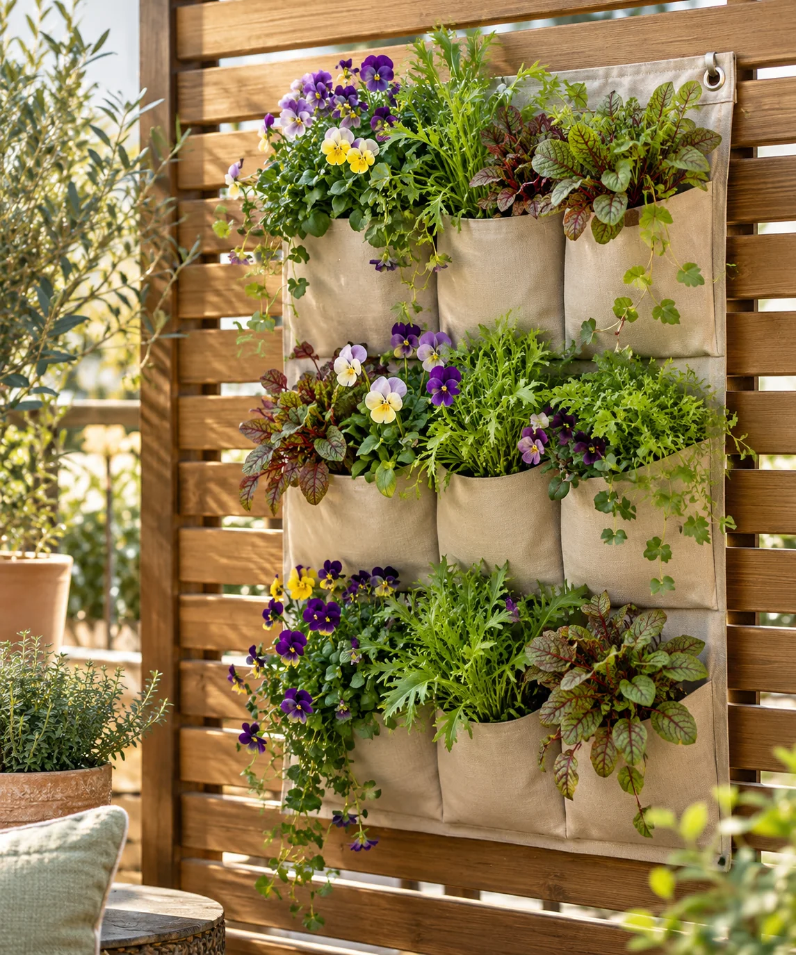 AI-generated editorial image inspired by container vegetable gardens