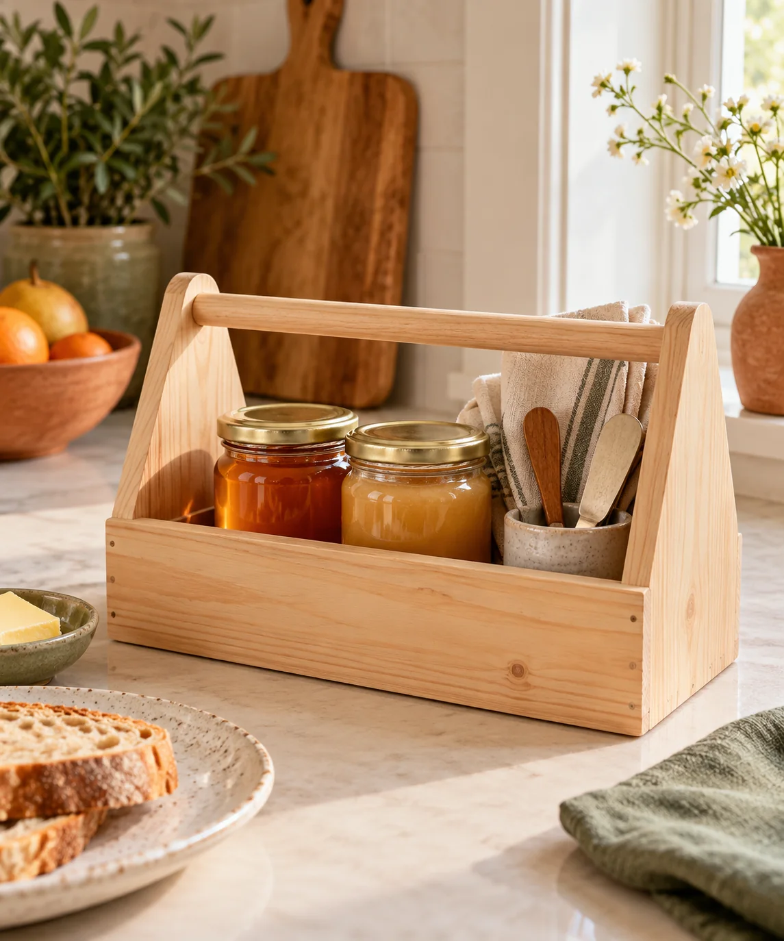 AI-generated editorial image inspired by small kitchen organization