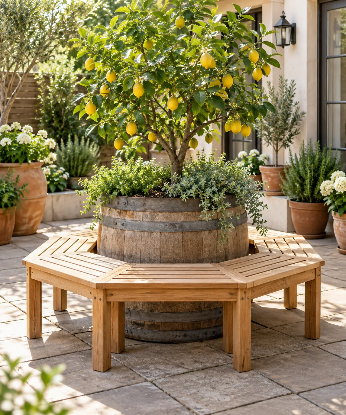 AI-generated editorial image inspired by patio seating ideas